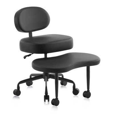  Ergonomic Cross-Legged Meditation Office Chair – Wide Criss Cross Kneeling Chair with Wheels, Adjustable Lumbar Support, Ideal for Yoga, Study & ADHD – Makani 601 (Standard, Black)