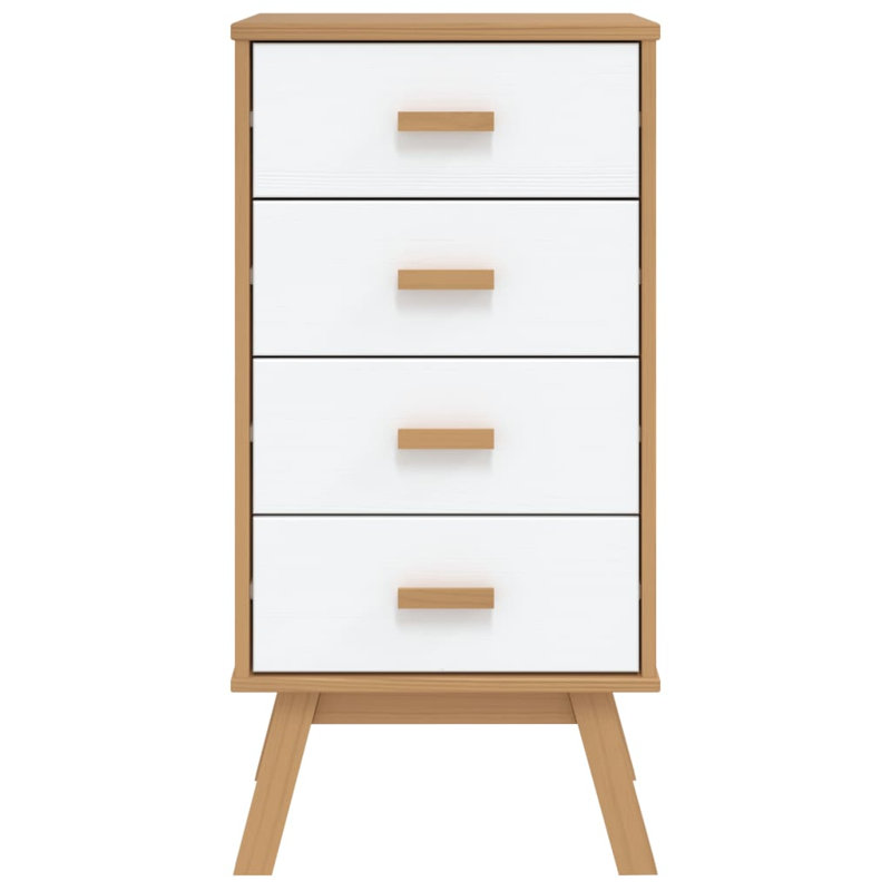 Table de chevet Leverna, Brun / blanc