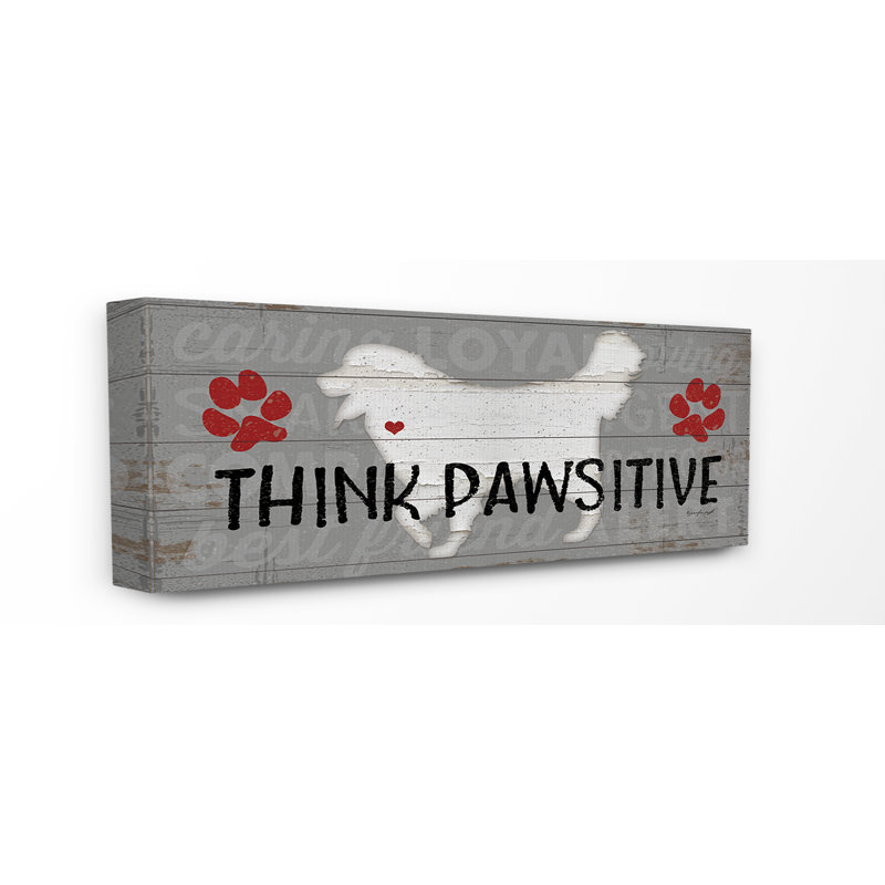 « en planches look pense pawsitive dogs », reproduction d’impression, H 13 po x l 30 po x P 1,5 po, Toile tendue