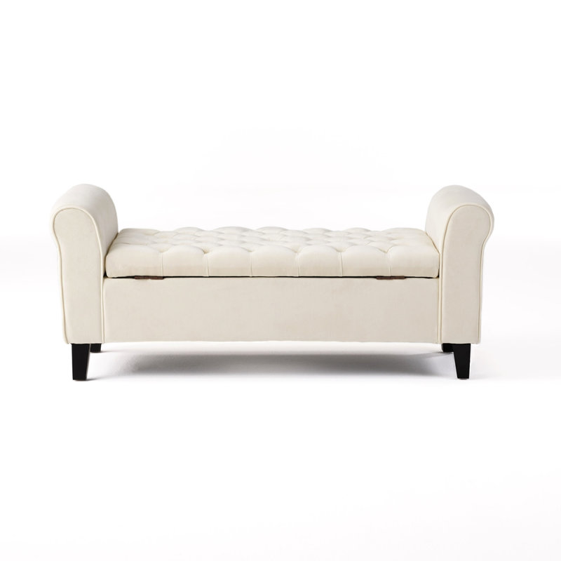 Banc style campagne moderne, 20.5 " H x 50 " L x 19.5 " D, Ivory, Ivory