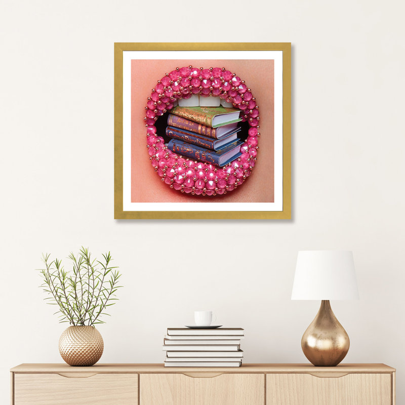 " Treasure " by Vlada Haggerty, Gold Paper Framed, 24" H x 24" W x 1" D