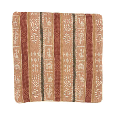 Inman Striped Brown Square Throw Cushion