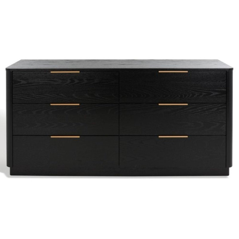 Commode à six tiroirs, Noir