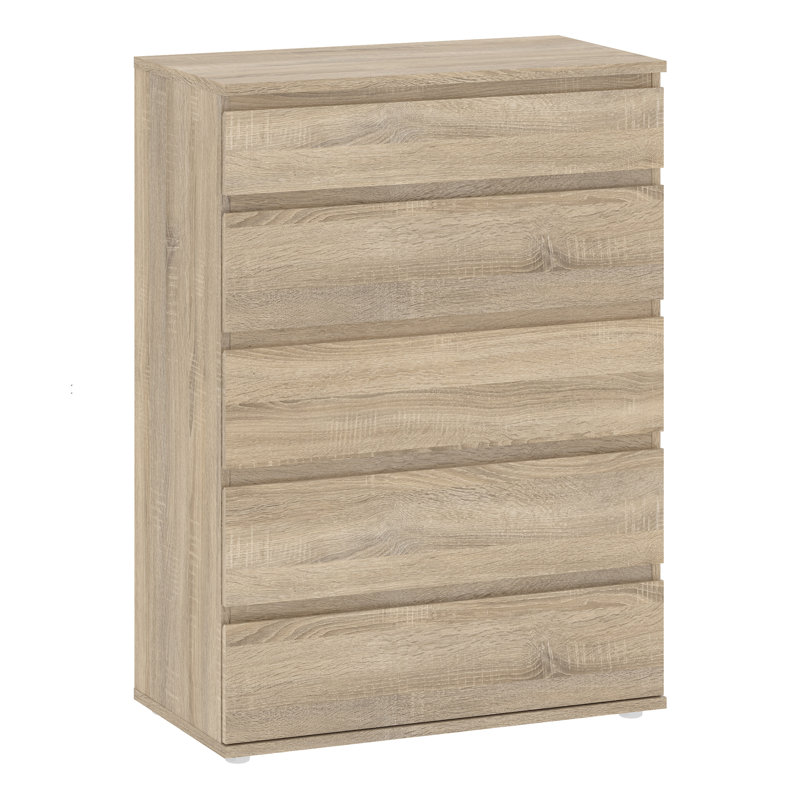 Gosselin 76.8cm W 5 - Drawer Chest of Drawers, Oak