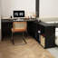 Bureaux noirs en bois massif en forme de L-107659464-107659465