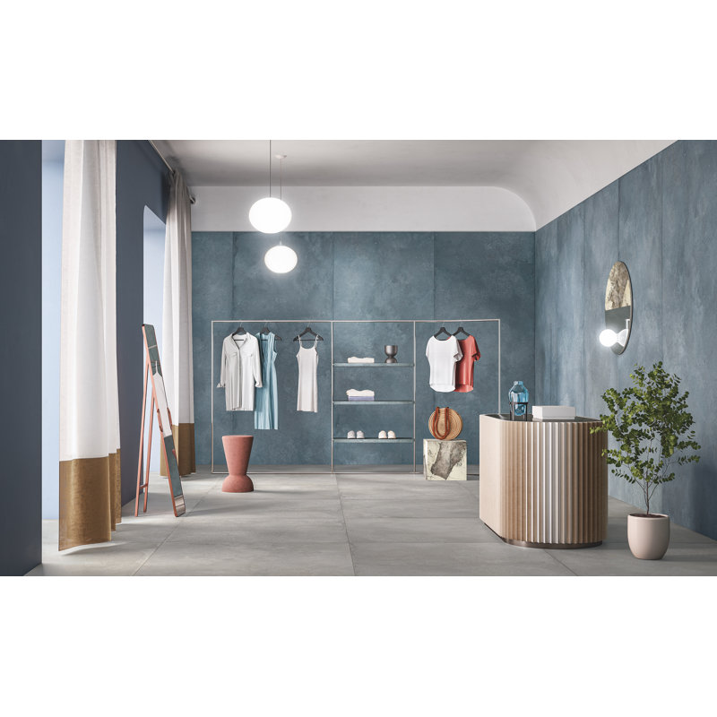 Carreau de porcelaine 24x48 aspect béton Pigmento Ossido
