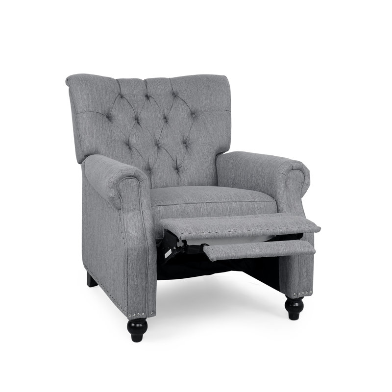 Clemintine Wide Manual Standard Recliner, Gray Polyester