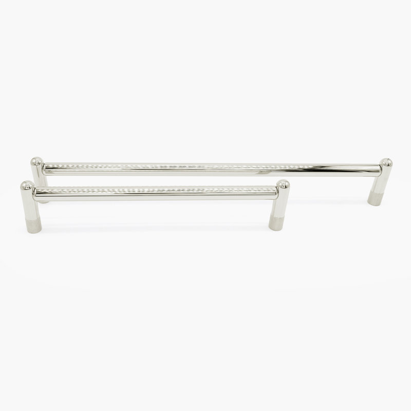 Knurled Appliance Pull, 12", Polished Nickel