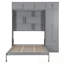 Grand lit escamotable mural avec armoire supérieure, tablettes et garde-robe-777623831