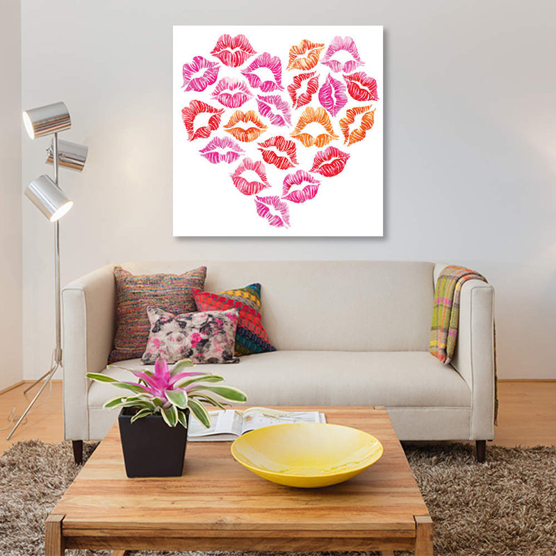 « baiser iii », impression sur toile tendue, H 12 po x l 12 po x P 0,75 po, Pas de tapis, Toile tendue