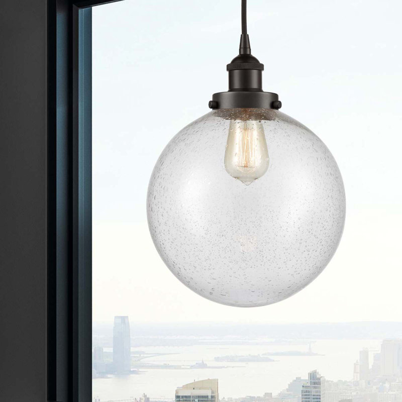 Luminaire suspendu simple à 1 lumière Frederick, Bronze huilé