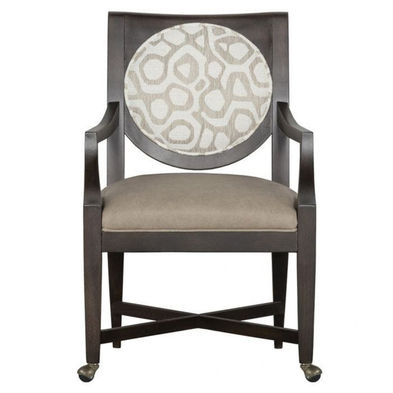 Chaise avec accoudoirs Rocco, Amande chamois, 100% polyester étain 9953