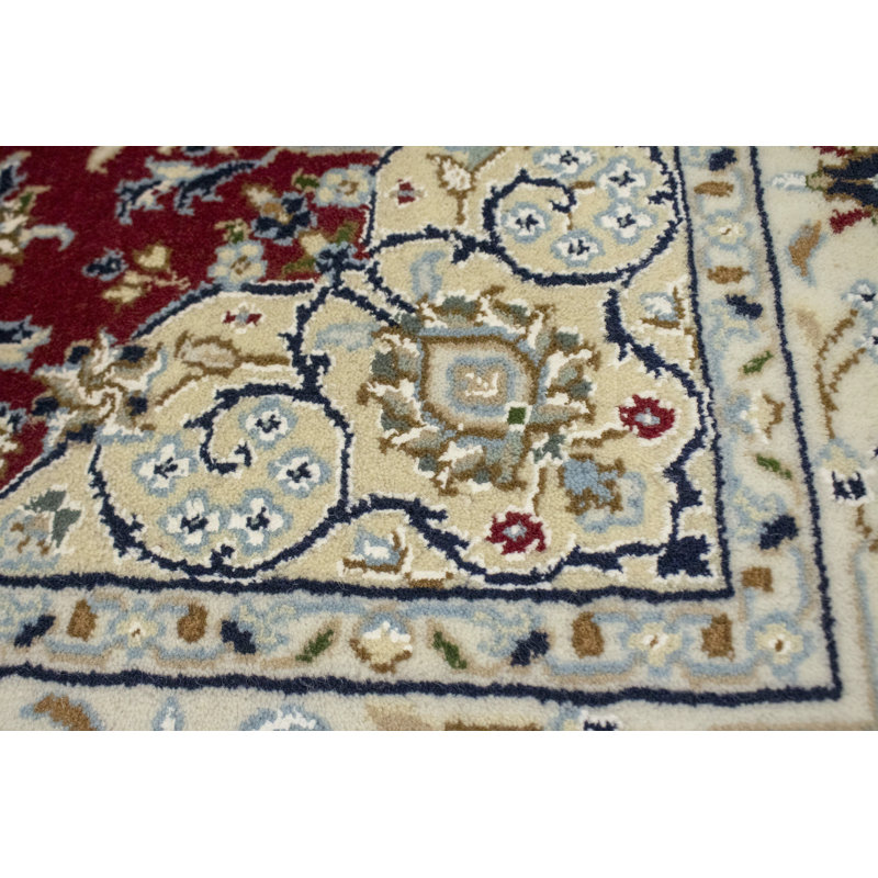 Tapis rouge en laine noué à la main Harleigh