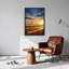 «Golden Grass Field Sunset», art mural sur toile de nuages bleus-2122499433