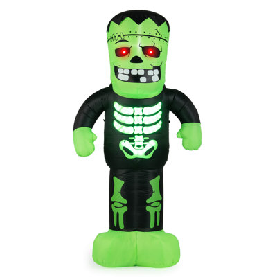 8.4 Ft Tall Halloween Inflatable Decoration LED-lit Inflatable Green Zombie