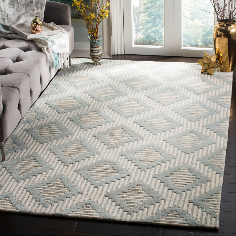Hardouin Hand Tufted Wool Geometric Rug, Rectangle 8' x 10'