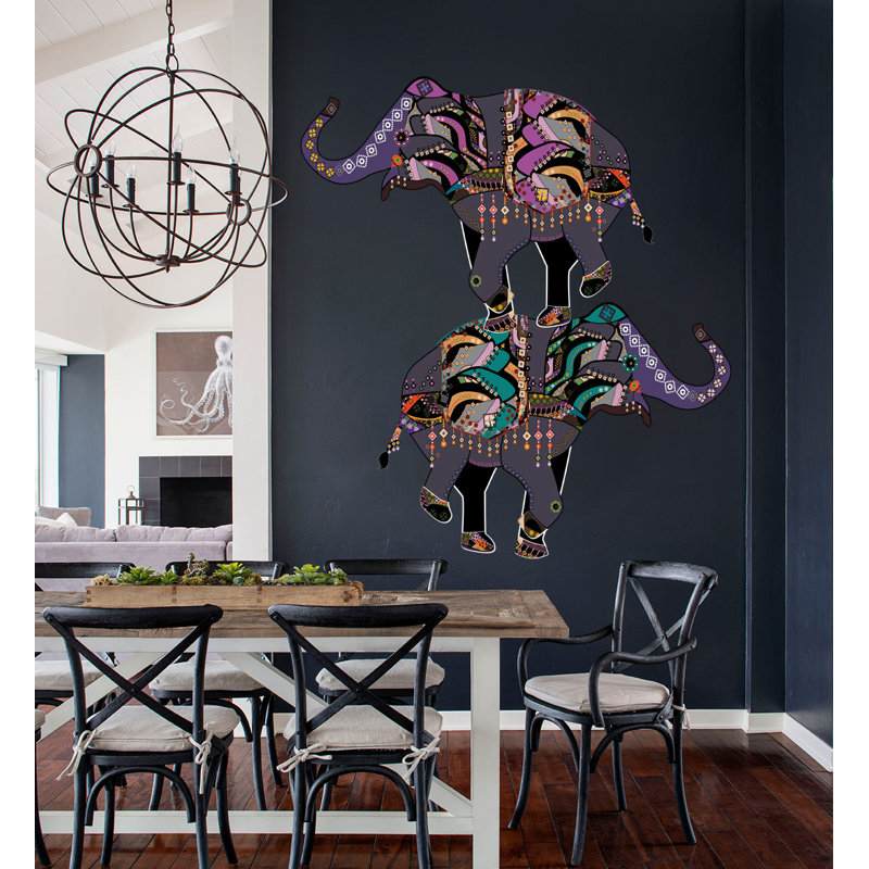 Adhésif décoratif mandala éléphant indien Namaste, H 22 po x l 24 po