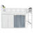 Full Size Loft Bed with Storage Cabinet, Wardrobe and LED, White and Espresso-2098741683-2098741682