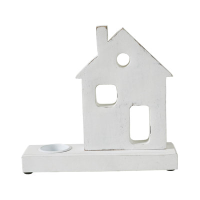 Festive Finds Tealight Holder Village House White