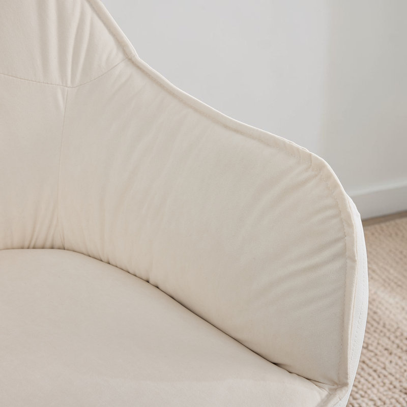 Fauteuil d'appoint pivotant capitonné l 27,9 po pour bureau à domicile, White