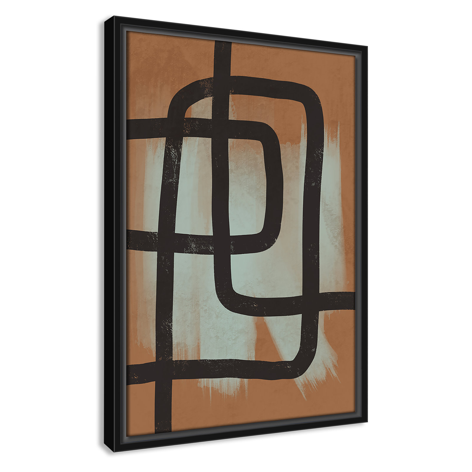 Many Paths Taken 2 Painting, Black, 19.5" H x 13.5" W x 2" D