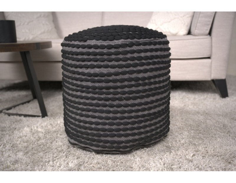 Pouf cylindrique River River, Noir