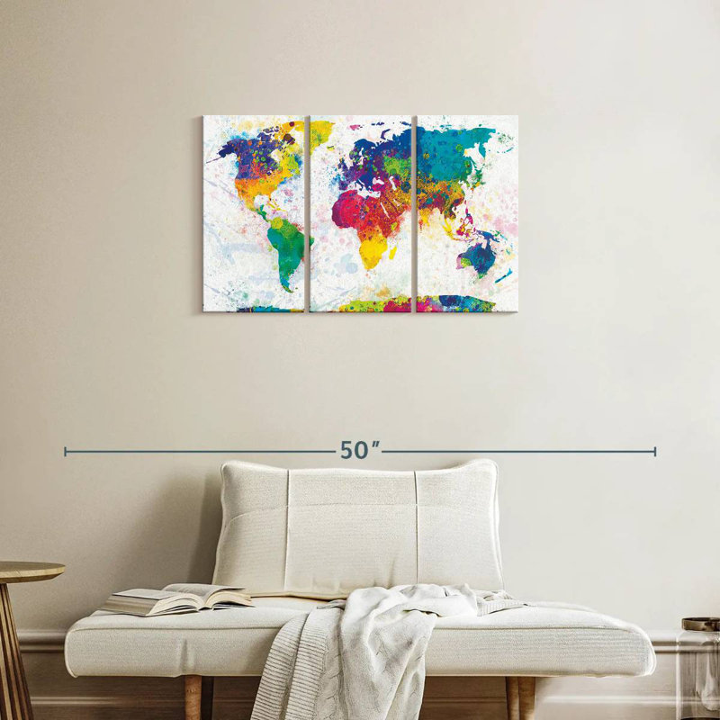 Carte du monde moucheté Aliaz, H 20 po x l 33 po