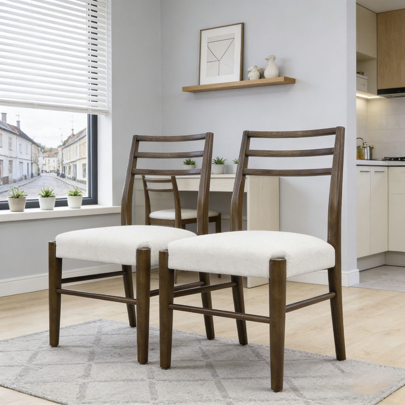Chaise de salle à manger avec dossier en échelle