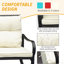 Ensemble de chaises berçantes modernes en métal, confort de patio extérieur avec coussins