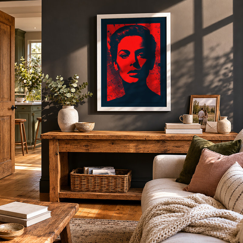 Bold Profile Portrait Modern - Print, A2 - 59.4 x 42.0 cm, White