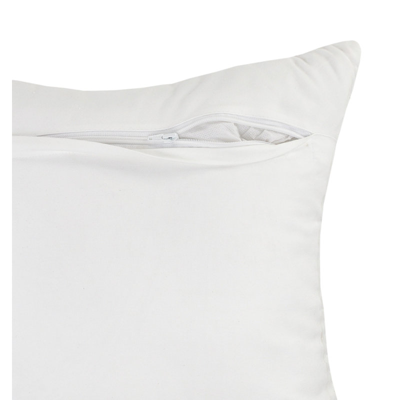 White and Taupe Gray Geometric Square Throw Pillow, 20" x 20"