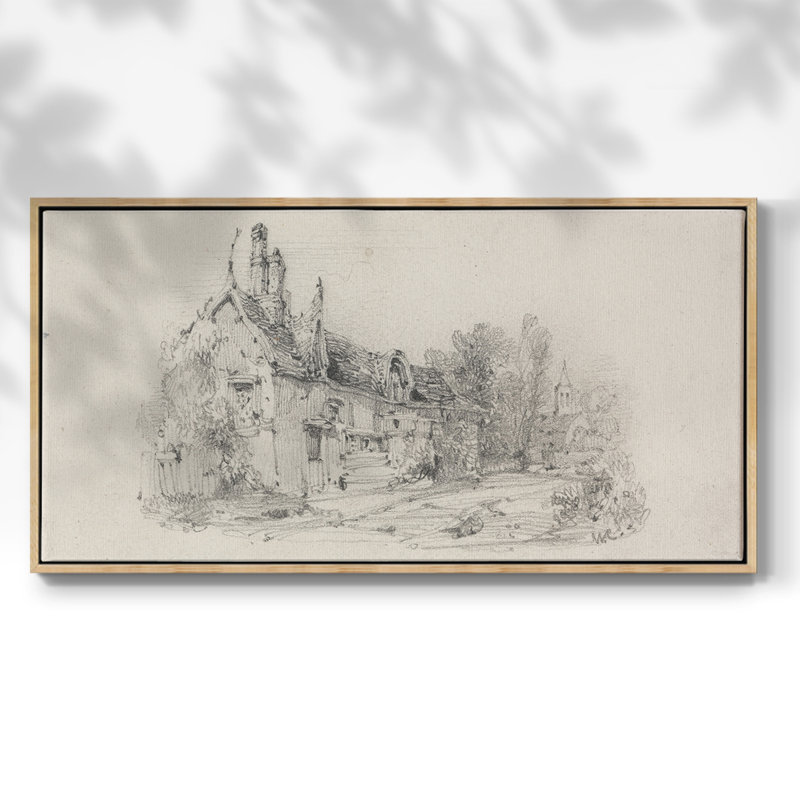 Série abstraite-CM- Toile tendue avec châssis tendue, prête à accrocher, H 21 po x l 41 po, Naturel