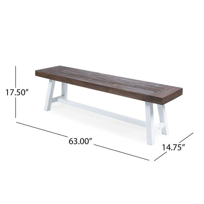 Bancs d'extérieur Carlisle, brun foncé sablé + blanc (ensemble de 2)