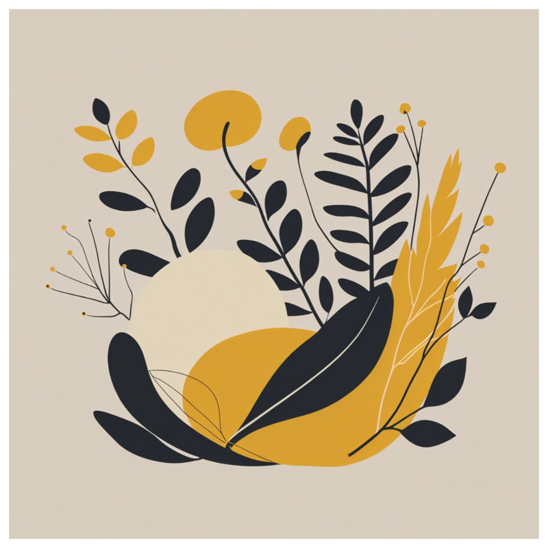 Coussin abstrait à motif de feuilles abstraites, coussins double face nature, 20 x 20 pouces