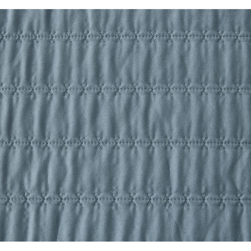 Stone-Washed Microfiber Quilt Set, Dusty Blue, Queen Quilt + 2 Standard Shams