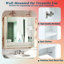 Armoire de toilette murale à miroir avec porte-serviettes, rangement dissimulé et ouvert-1530507816
