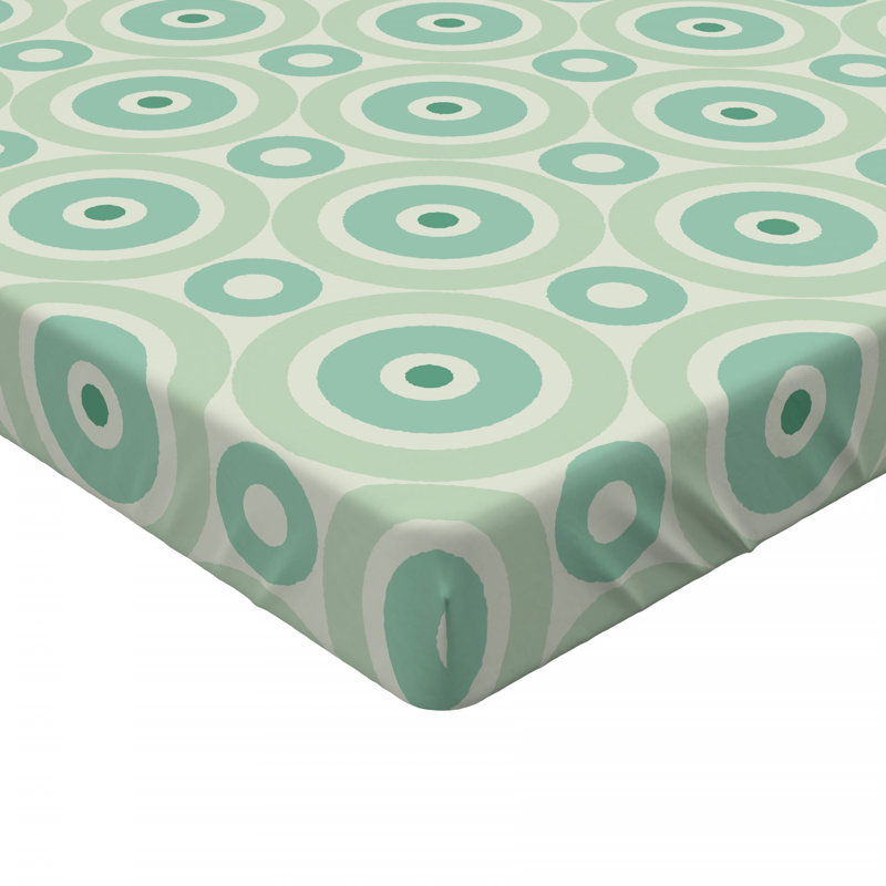 Microfiber Fitted Sheet, Queen Fitted Sheet, Mint Geometric 2