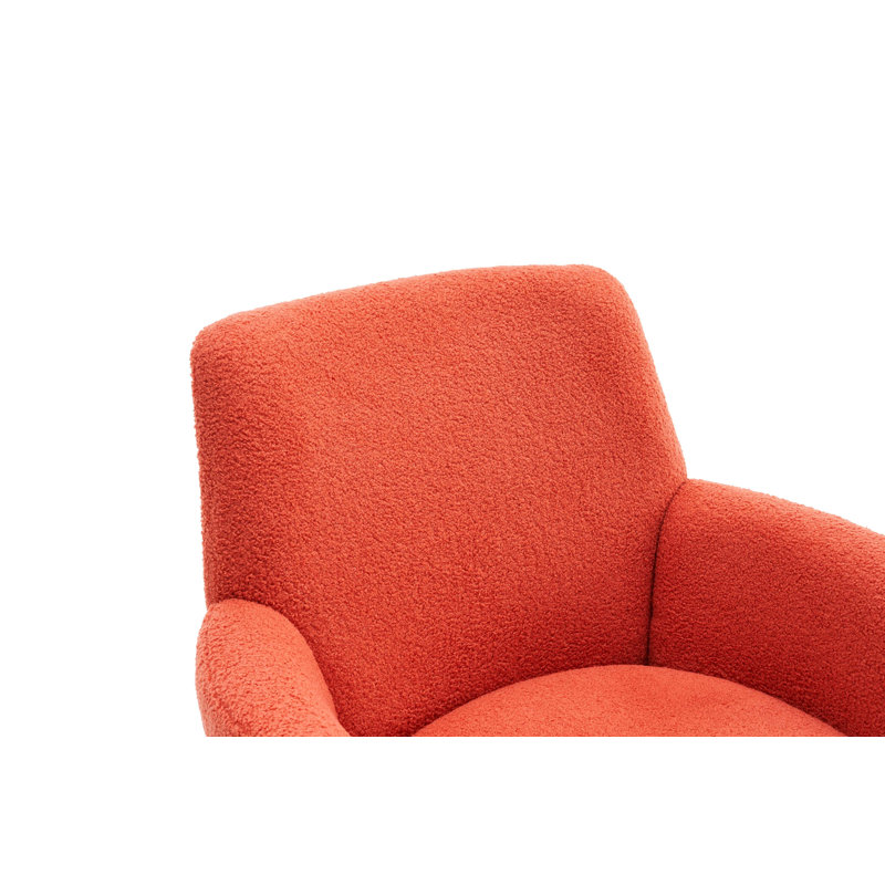 Fauteuil demi-tonneau pivotant Teddy, Tissu orange