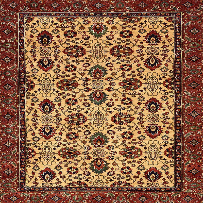 Abstract Indoor Rug, Square 6'