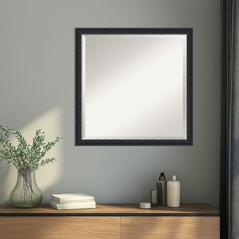 Miroir mural Bethany, 22 po x 22 po, Noir