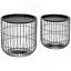 Tables basses gigognes, ensemble de 2 tables basses rondes avec panier en acier et plateau amovible, tables de bout empilables avec rangement pour le salon, noir