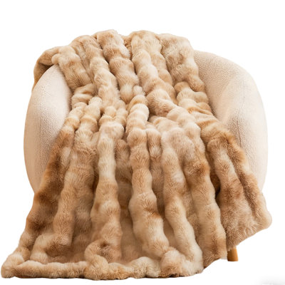 Jeté luxueux en fausse fourrure 3D Luxury