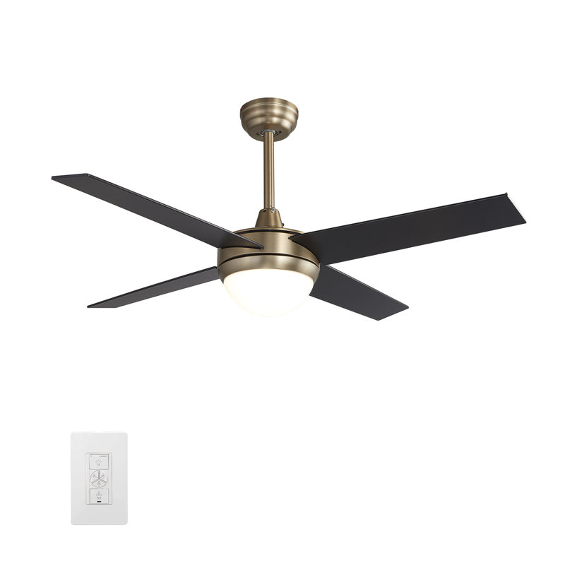 Ventilateur de plafond intelligent Neva avec contrôle mural, ensemble d'éclairage inclus, fonctionne avec l'assistant Google, Amazon Alexa et les raccourcis Siri.