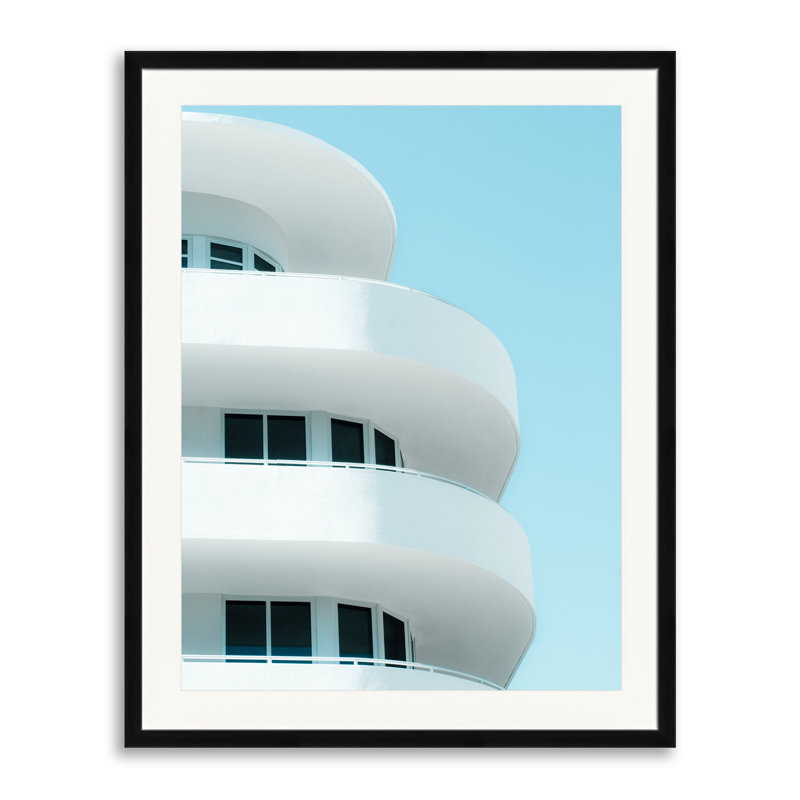 Art Deco Miami Beach #9 Print, 30" H x 24" W, Black Framed Paper