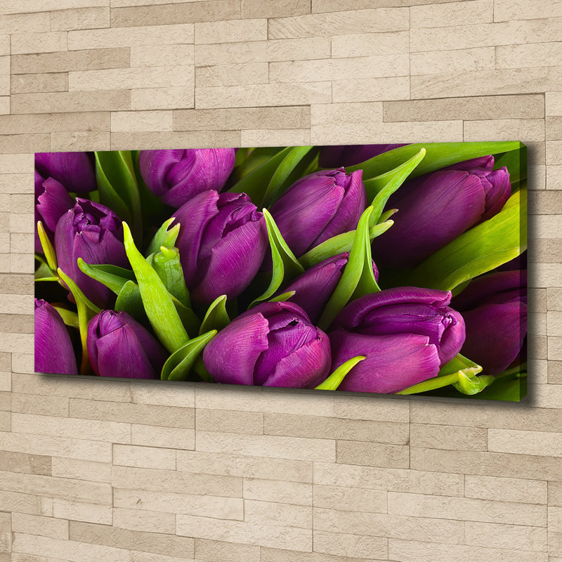 Purple Tulips - No Frame Print, Canvas, 50cm H x 125cm W