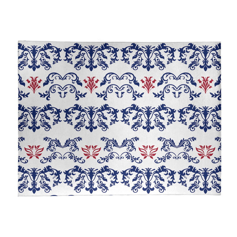 Damask Indoor Rug, Rectangle 5' x 7'