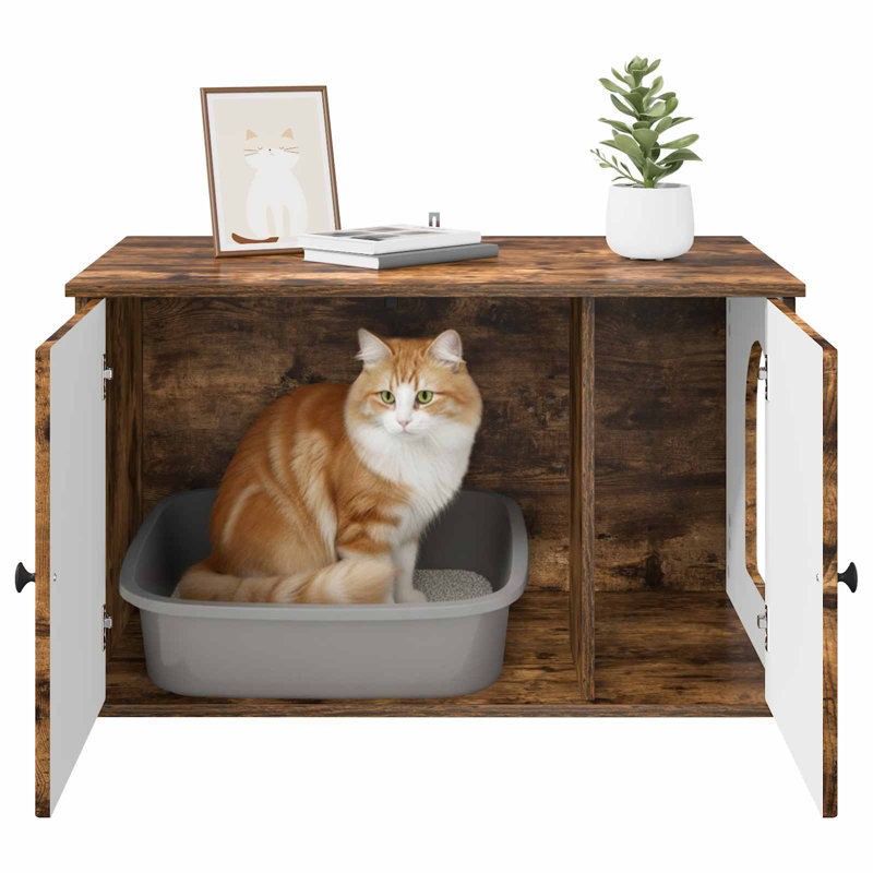 50.5cm H Cat Tree, Smoked Oak