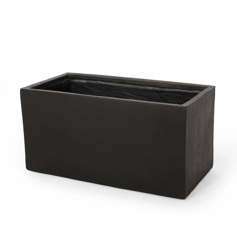 Outdoor Rectangular Planter Box, Black, 16" H x 31.25" W x 15.75" D