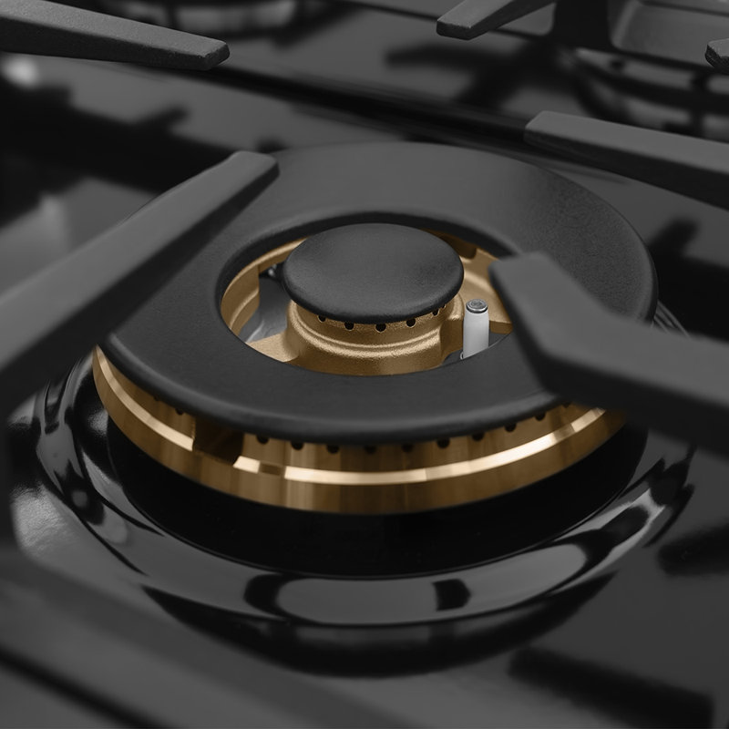 Professional 36" Gas Cooktop with 6 Burners, Stainless Steel with Brass Burners