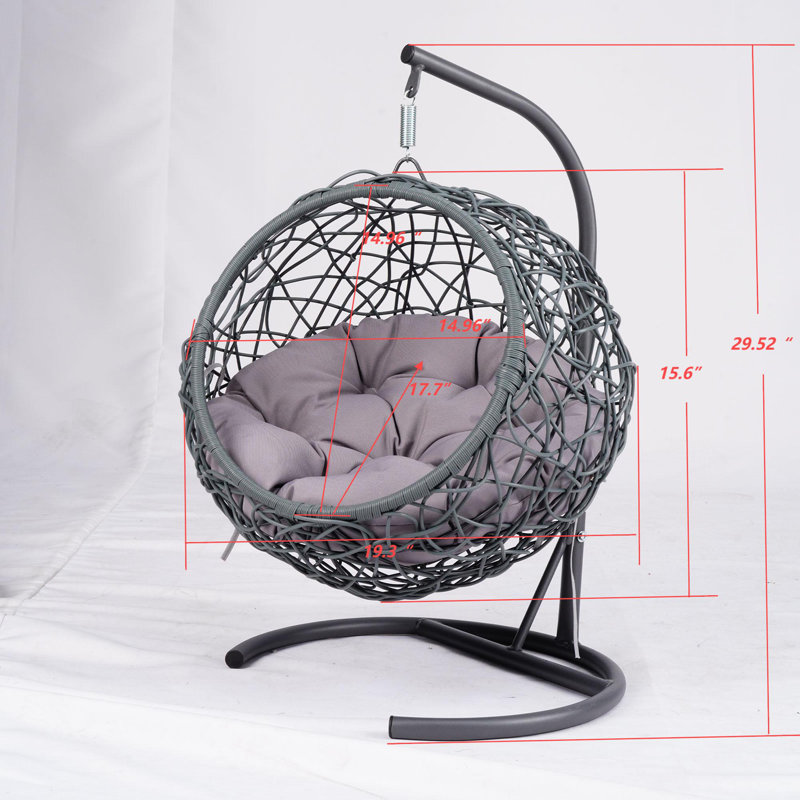 Ensemble de lit pivotant en rotin Cat's Den - gris, idéal pour les animaux de compagnie